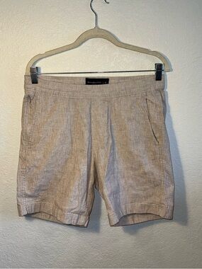 Abercrombie & Fitch Men’s Cream Linen / Cotton 7” Tie Waist Shorts Size M